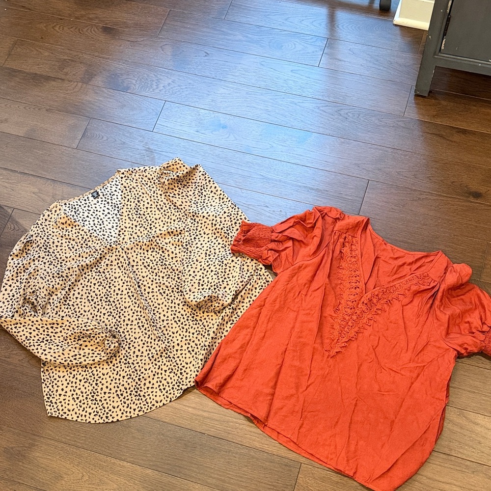 SHEIN Women's Red and Animal Print Tops Set of 2 3XL C15-010
